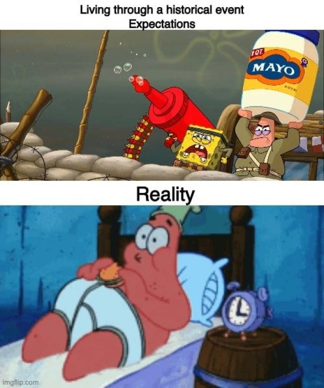 Living through a historical event. Expectations vs Reality