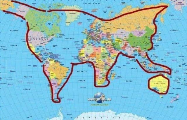 That's incredible! The world is shaped like a cat.