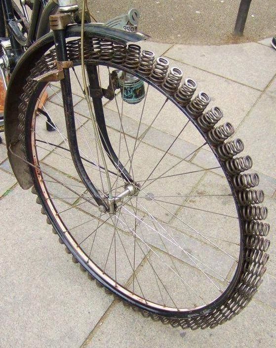 Using springs instead of rubber tires
