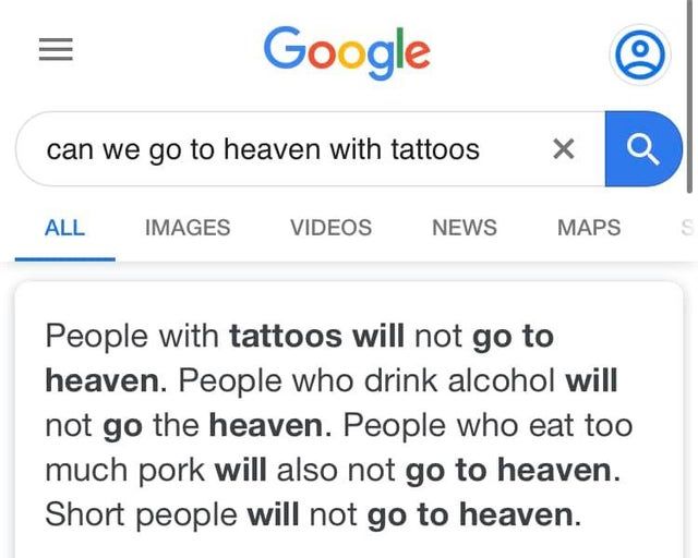 Can We Go To Heaven With Tattoos Funny Pictures Memes Funvizeo Com