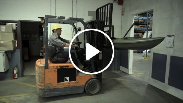 Funny videos - great idea in a kayak factory, lol, funny videos, funny, forklift, kayak, factory. #0