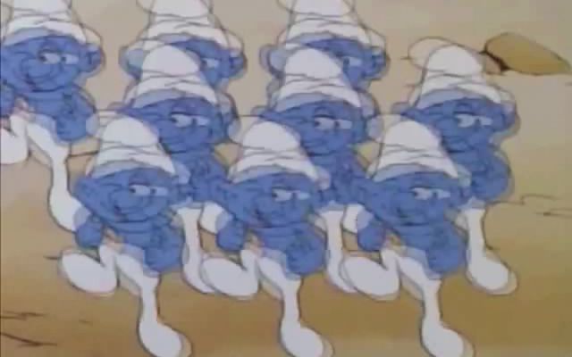 The Smurfs when no one is looking meme