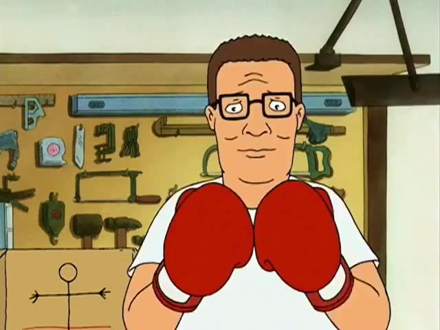 Hank vs gypsy bobby, snatch, ing in the bushes, king of the hill, hank hill, bobby hill, cartoons.