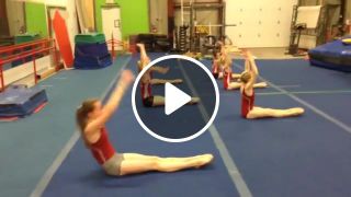 Training with gymnastic girls