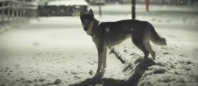 Snowy night in Norway, Weather, Snow, Cinemagraph, Cinemagraphs, Orbo, Doggo, Dogs, Dog, Pets, Eleprimer, Live Pictures