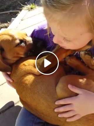 Girl sings lullaby to her puppy just rescued from shelter