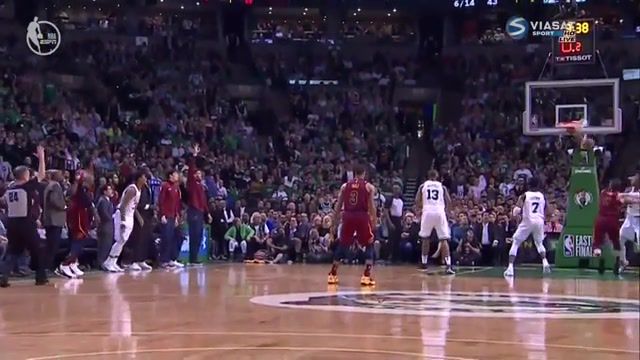 Lebron james impossible fadeaway three point shot, lebron, james, 23, nba, playoffs, basketball, fadeaway, three point, circus shot, cavaliers, sports.