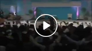 Watch as pastor uses invisible power to knock down church members