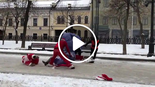 Mortal kombat santa's edition in moscow, mortal kombat, fight, street, moscow, russia, santa. #0