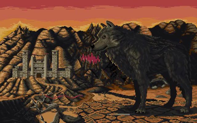 Stronghold, vertibirdo, mountains, cliff, wolf, fantasy, stronghold, heroes3, homm3, gif, pixelgif, pixelanimation, pixelart, pixel, gaming.