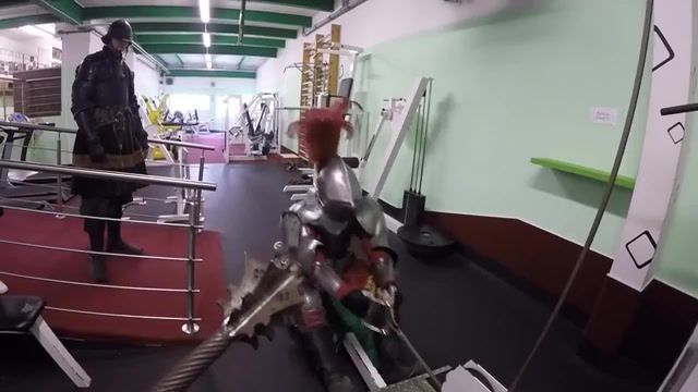 Knights in gym, Gim, Knights, Medieval, Armor, Fitness, Gym Weight Lifting, Gym, Weight, Lift, Sports
