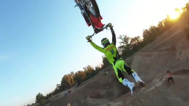 Josh Sheehan Doubles the Quarry - Video & GIFs | fmx,motocross,josh sheehan,sand quarry,freestyle,jump,drove,most watched,adventure,action,big,action sports,dirt bike,motorcycle,motorsports,josh sheehan sand quarry,sports