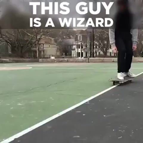 This guy is a wizard, skateboard, skateboarding, sports.