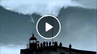 Biggest wave in the world surfed 100ft at 02 50min real footage carlos burle portugal