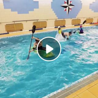 Cartwheels, pool, kayak
