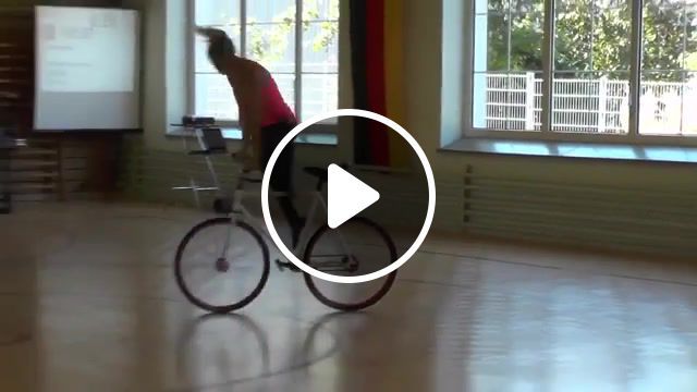 Girl on bicycle, bicycle, bike, girl, applause, wheels, pedals, blonde, beautiful, acrobatics, girl on a bike funny, great, sports. #0
