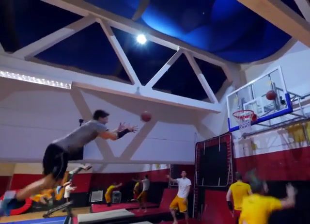 Slam with trampoline, New, Trampolining, Incredible, Basketball, Acrobatics, Sports