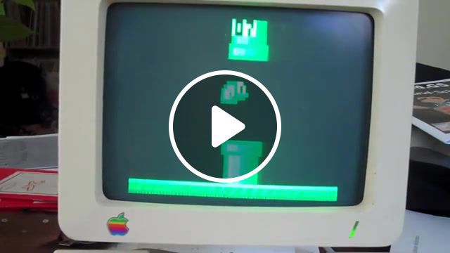 Flapple bird now available for apple iic and with a mono mode, gaming, game development, embly language, apple iigs, apple iie, apple ii, retrocomputing, flappy bird, apple iic. #0