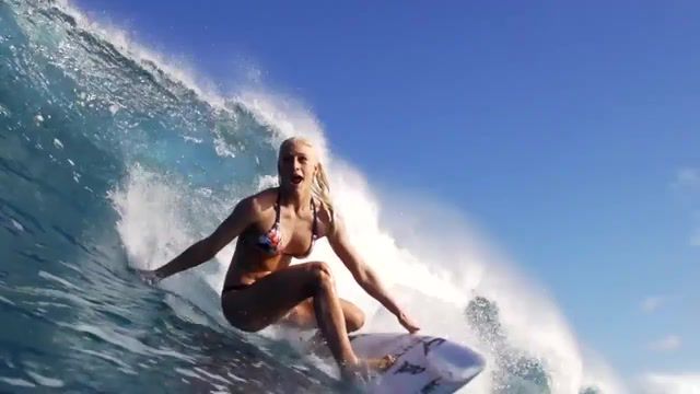 Waves, outside, body glove, surf, female surfer, youtube, outdoors, surfer, surfing, reflections, surfing waves, outside tv, ocean, woman surger, tatiana weston webb, waves, action sports, women surfing, female action sports, water, sports.