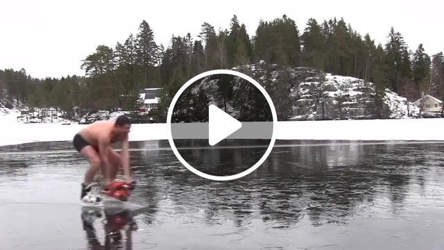 On thin ice 8, iceswimming, ice swimming, vodka, chainsaw, husqvarna, norway, norge, larvik, hallevannet, vikingfjord, minions, reaction, what, whaat, whaaat, random reactions, sports. #0