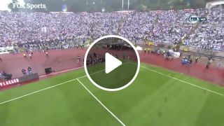 Portuguese Cup final ball delivered by man on spider like drone