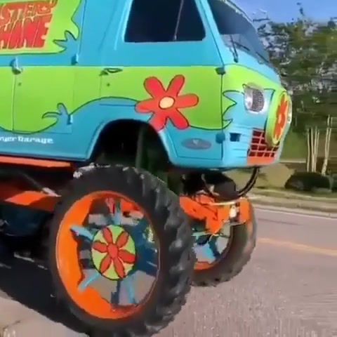The monstery machine, scooby doo, mystery machine, cartoon, monster truck, scooby do where are you mxpx, cool, neat, nice, lifted, truck, van, cars, auto technique.