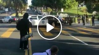 Skateboarder ran into the car