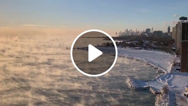 Lake michigan look like boiling cauldron, chicago, edgewater, north side, tom skilling, wgntv, wgn, lake michigan, steam, boiling, water, weather, cold weather, music, m83 fountains, m83, fountains, nature, chill, chillout, city, lake, winter, snow, nature travel. #0