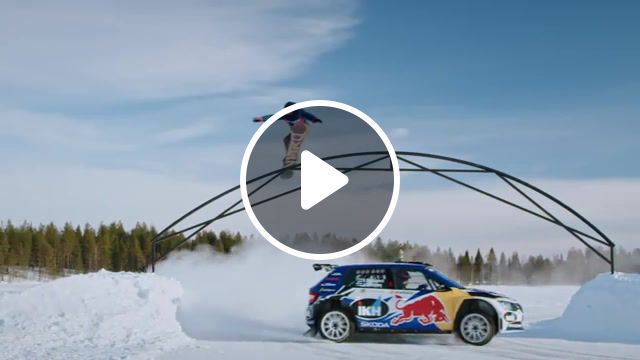 Snowboarding tricks and rally drifts, red bull, redbull, action sports, extreme sports, eero ettala, snowboarder rally car, snowboarder towed by car, eero ettala rally car, kalle rovanpera, snow drift, snowboard, snowboarding, finnish snowboarder, finland, snowboarding finland, red. #0