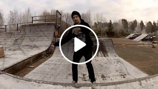 Ice Sliding on Skateboard