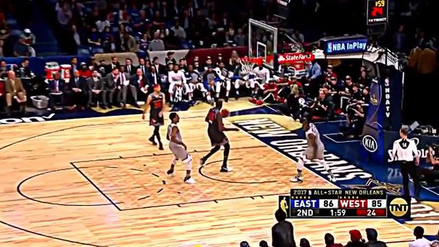 Lebron james off the backboard dunk on steph curry nba all star game, sports.