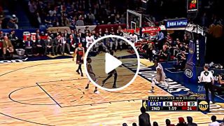 Lebron james off the backboard dunk on steph curry nba all star game
