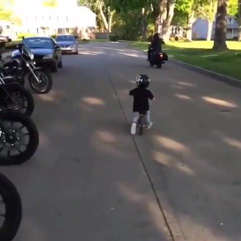 First steps, motorcycle, little, biker, future, cool, cars, auto technique.