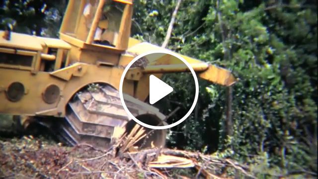 Letourneau g175 tree crusher, rg letourneau, heavy equipment, construction equipment, tree crusher, 16mm film, mov, forest, history, war, technology, irh4d3 the dripping tears, science technology. #0