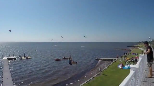Kiteboarding Off The Porch, Kiteboarding, Extreme, Sport, Sea, Woohoo, Blur, Song 2, Blur Song 2, Windy, Extreme Sport, Beach, Parachute, Extreme Sports, Sports