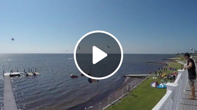 Kiteboarding off the porch, kiteboarding, extreme, sport, sea, woohoo, blur, song 2, blur song 2, windy, extreme sport, beach, parachute, extreme sports, sports. #0