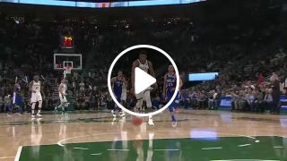 Giannis epic hammer off the drive