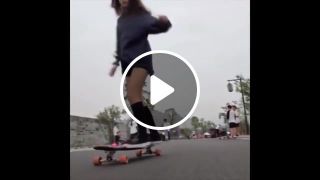 Girls on a skateboard