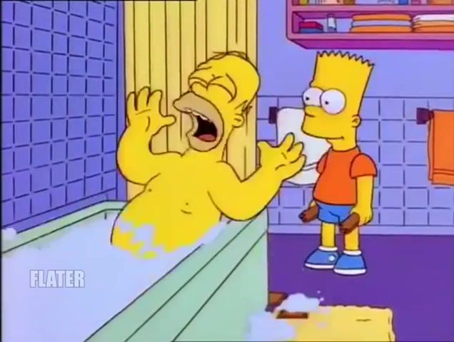 Bart Hits Homer with a Chair, Meme, Memes, Bart Hits Homer With Chair, Cartoons