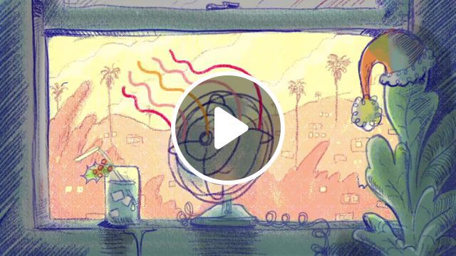 Los angeles yule log by miguel jiron, animation loop, loop animation, animation, miguel jiron, cartoons. #0