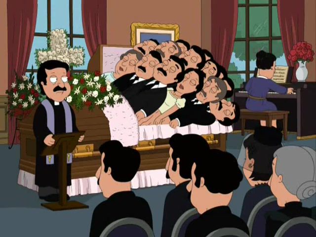 Mexican funeral, cartoons.