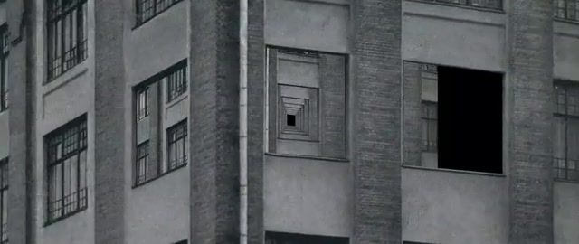 Windows trap, industrial buildings, motion animation, infinity.