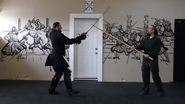 No Patrick, you can not cut a spear with a sword - Video & GIFs | quarterstaff,staff,sword,fighting,hema,martial arts,superior,advantage,polearm,underrated,skallagrim,sports