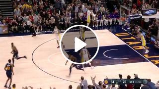 Donovan mitchell soars in for monster putback on lonzo ball