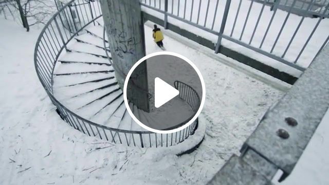 Spiral rail on skis, crazy ski, ski tricks, ski movie, supervention, freeskiing, skiing, urban, rail, ski, sports. #0