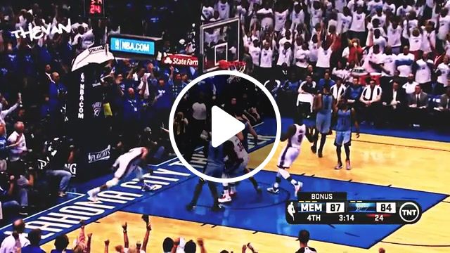 Russell westbrook gets free and throws the hammer down, trap, vine, monster, mvp, fly, jam, slam, dunk, basketball, basket, sports. #1