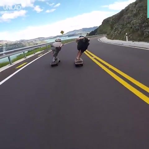 These downhill skateboarders are crazy, usa, road, skate, extreme, sport, life, freedom, omg, wtf, wow, sports.