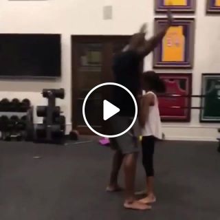 Kobe Bryant Playing Basketball With his Daughter