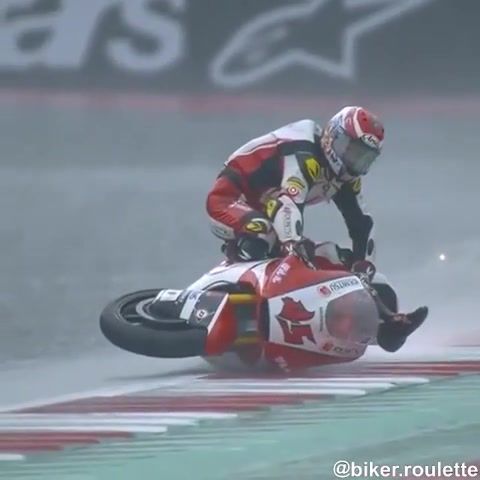 Bikers, be lucky - Video & GIFs | superbikes,super bike,optimistic,lucky,motorcycles,motorcycle,bikes,sports,racing,crash,slow motion,slo mo,superbike,optimism,big motogp crash,huge crash,big,motogp