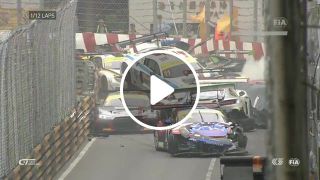 FIA GT World Cup. Qualification Race Macau Grand Prix. Huge Pile Up